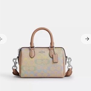 Coach Mini Rowan Crossbody Bag In Rainbow Signature Canvas